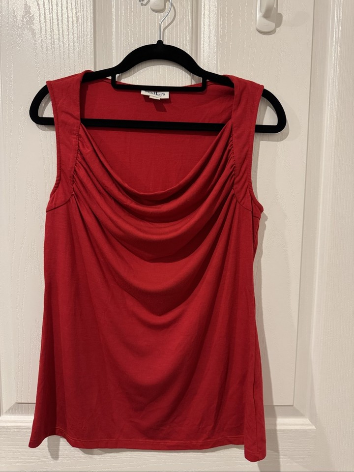 Millers Red Draped Neck Sleeveless Top Size 10