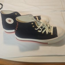 Converse All Star Size 7 Mid Top Lace-Up Sneakers Black White Pink A03007C