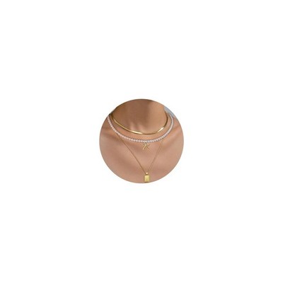 Layered Gold Pearl Choker Necklace Stack for Women Adjustable Fashion Jewelry