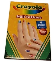 Crayola nail tattoos for kids Classic Pack 120 - 144  Random 6 Desings 12 Sets