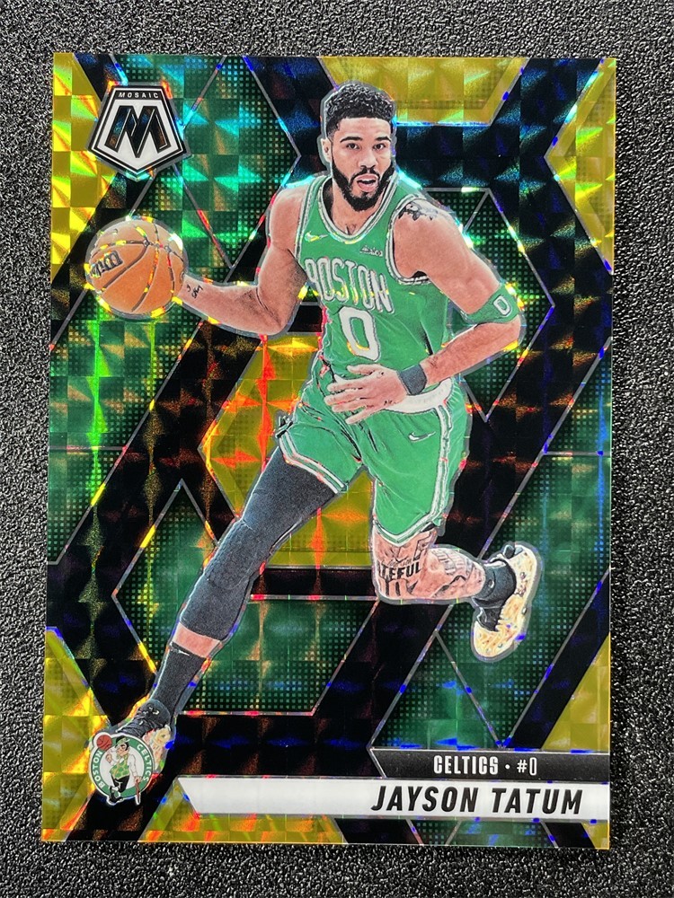 2024-25 Panini Mosaic Jayson Tatum #188 Choice Black Gold Mosaic /8