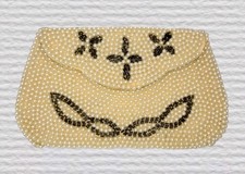 Vtg 60s Pearl Beaded Evening Clutch Purse Evening Wear Elegant Japan Made