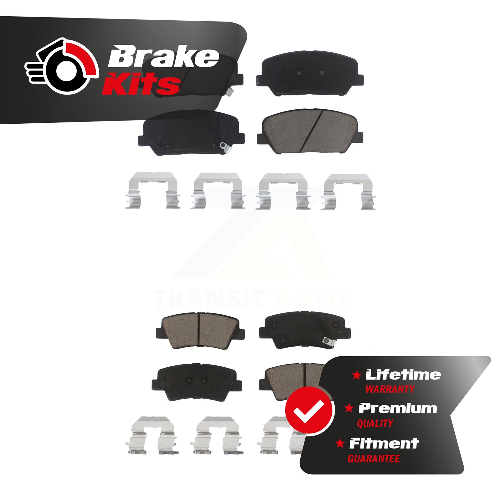 Front Rear Ceramic Brake Pads Kit For 2011-2015 Kia Optima 2.0L