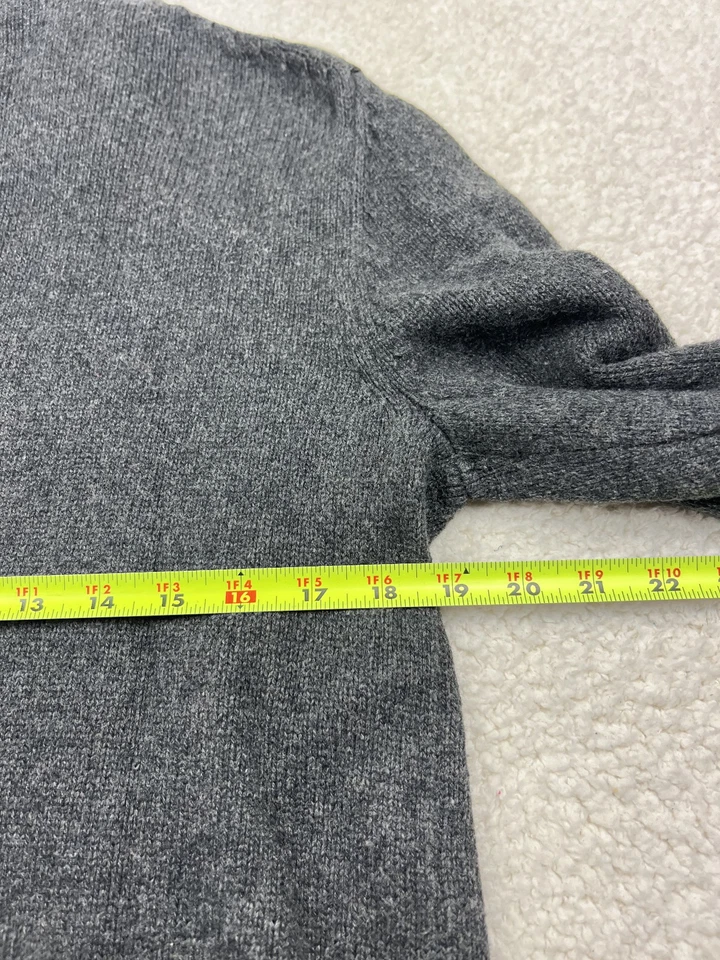 Suéter Pullover Fossil 54 1/4 Cremallera Para Hombre L Gris Cuello Simulado Tejido Foto 4 de 4