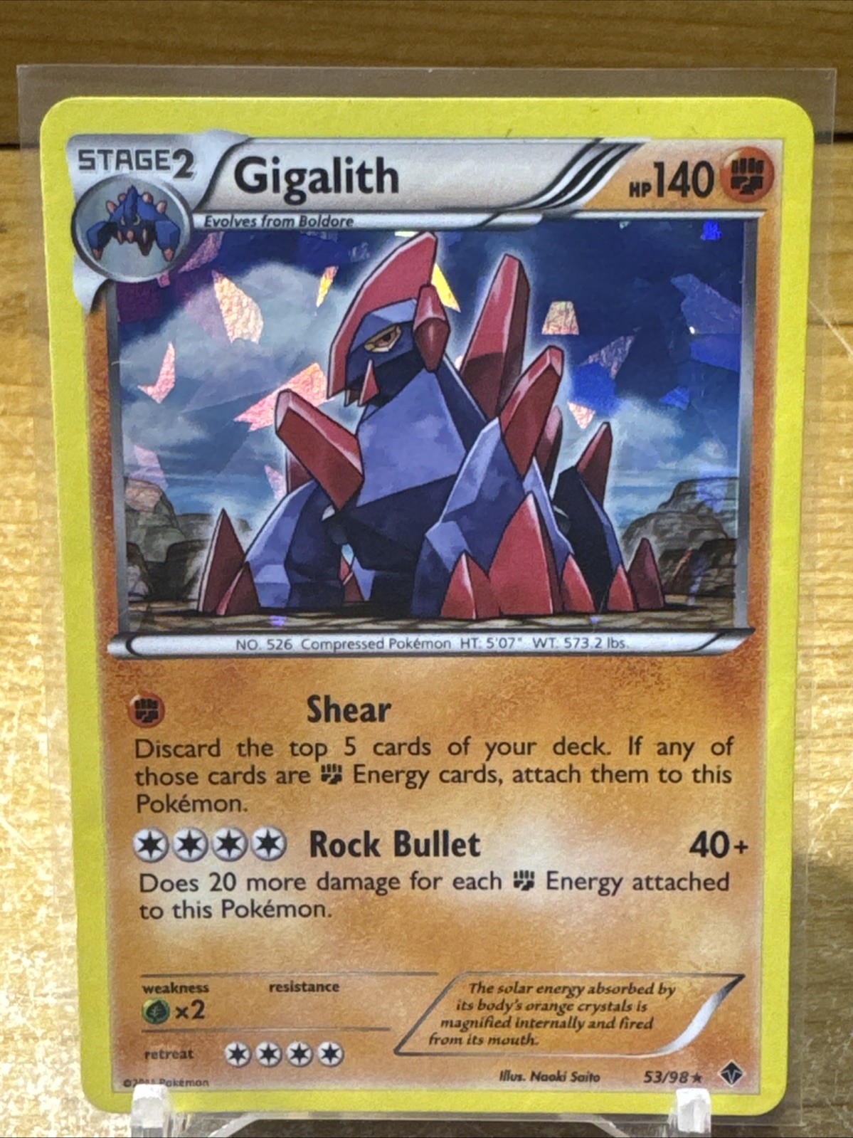 Pokemon TCG Gigalith Cracked Ice Holo 53/98 - Emerging Powers NM
