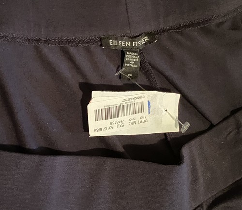 Neu mit Etikett Eileen Fisher 3X Tencel Jersey Hose weites Bein nachtblau - Bild 4 von 5
