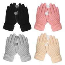 Clothclose 4 Pairs Kids Winter One Size, 4 Pack, Black  Grey  Beige  Pink