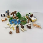 Playmobil Geobra Vintage Animal Lot - Western & Zoo Animals - Bull, Donkey, Bear
