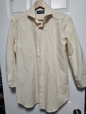 Kamakura Shirt Makers Liberty 225 Yellow Striped Dress Shirt 15.5-31.5 Japan