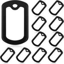 10 Pack Dog Tag Silicone Silencer Black Military