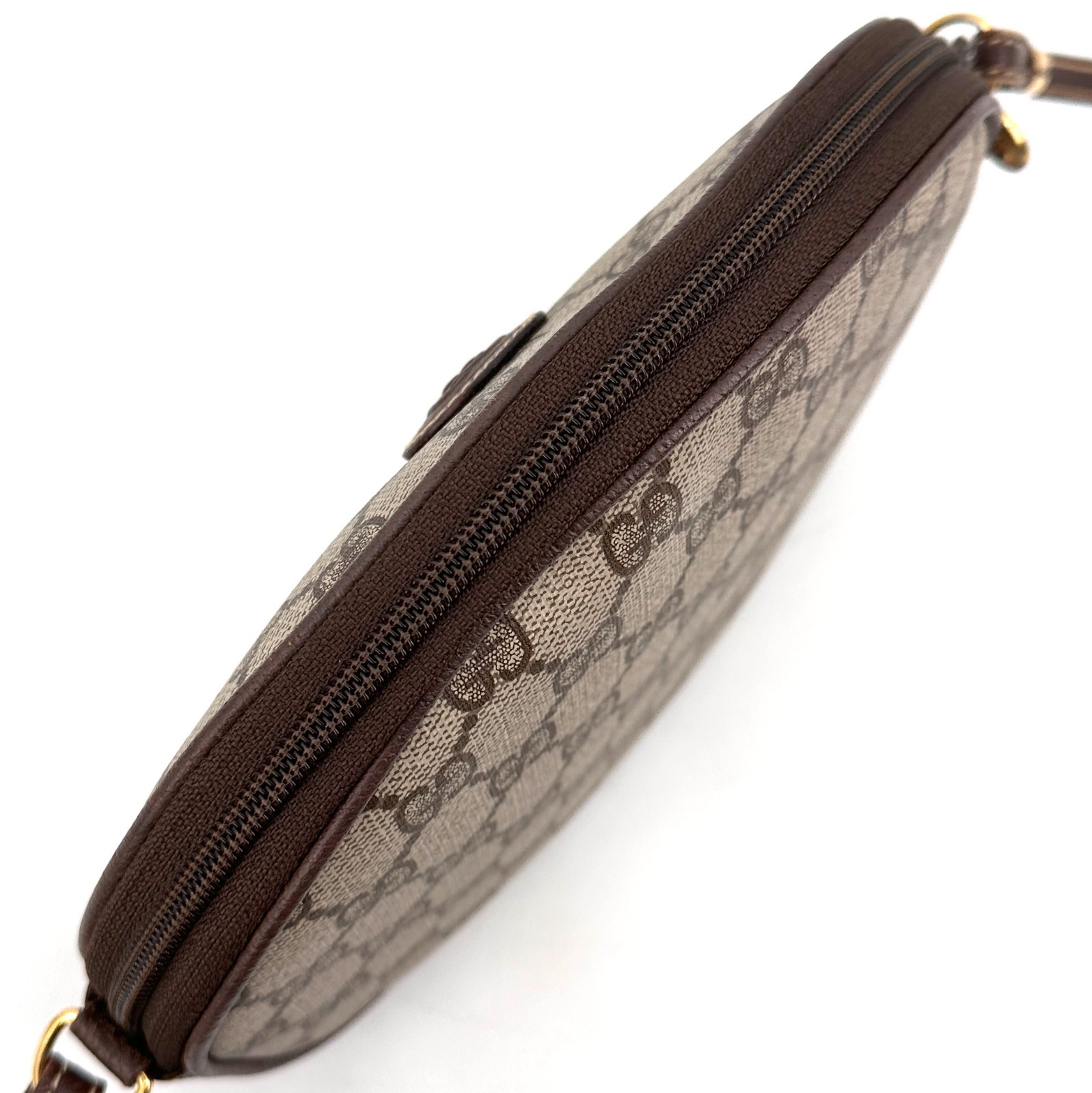 Vintage GUCCI Crossbody  Bag PVC Leather Brown GG Shoulder Purse Authentic thumbnail 7