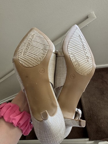 Marbella beige neutral Pfennigabsatz Slingbacks Schleife Größe 9 NEU - Bild 5 von 7