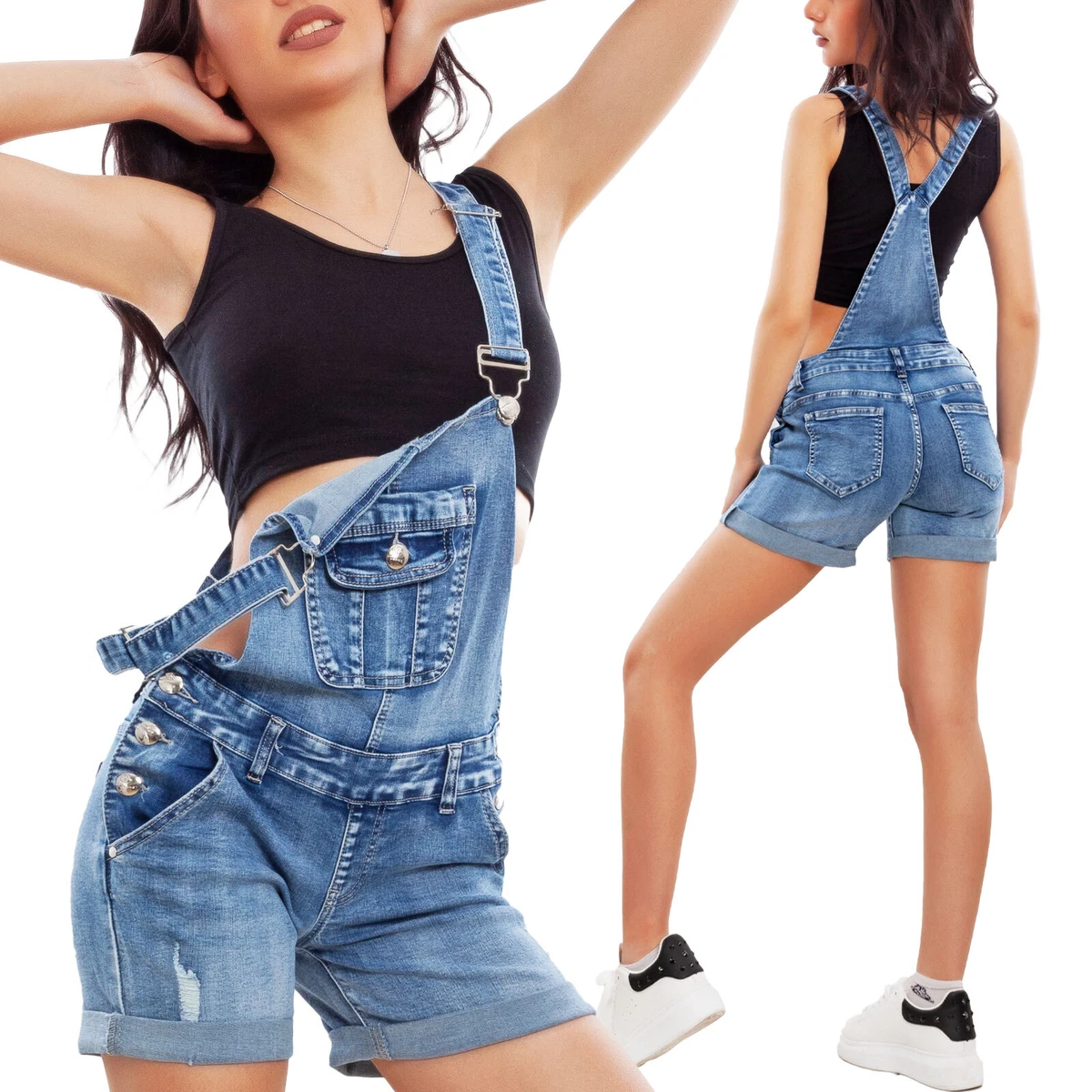 Salopette jeans best sale pantaloncini
