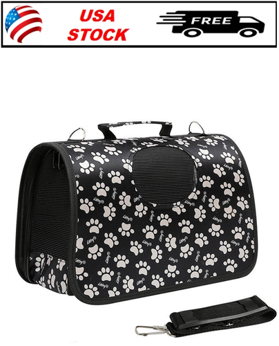 Pet Travel Carrier Bag 13.5''x9.5''x8'' - Small Dogs & Cats, Portable, Foldable