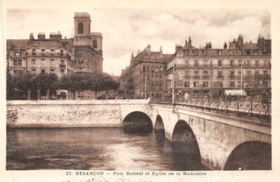 Besançon - Brücke Satch Und Kirche Von La Madeleine