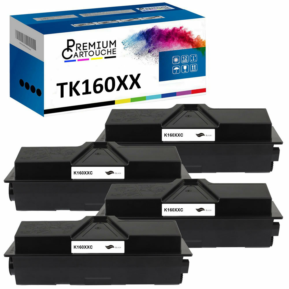Toner TK160XXL Noir Compatible pour Imprimante Kyocera - Pack de 4 Cartouches