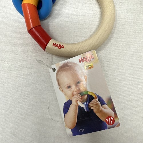 HABA Kringelring Wooden Baby Rattle Clutching Toy & Teether (Made in Germany) - Picture 3 of 3