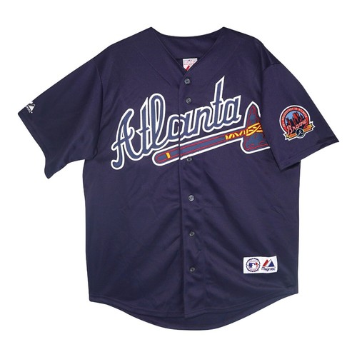 Chipper Jones auto 2006 Atlanta Braves 40th Anniversary Navy Blue Jersey BECKETT - Picture 2 of 6