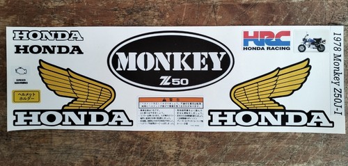 1978 DECAL STICKER KIT HONDA MONKEY Z50J - I COMPLETE SET MINITRAIL - FREE SHIP. - Picture 6 of 6