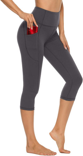 Women'S Capri Yoga Pants with Pockets Essential High Waisted Legging for Workout