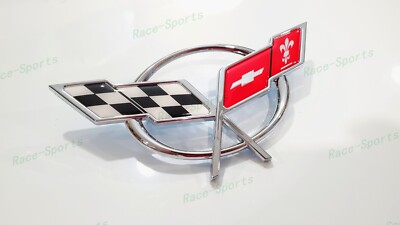 C6 Corvette Emblem 1Pc Corvette C5 Front Nose Cross Flags Emblem 3D Badge Nameplate... C5 Corvette Emblem - Foto 5