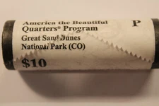2014 P Great Sand Dunes National Park, CO ATB BU $10 Quarter roll Head-Tail roll
