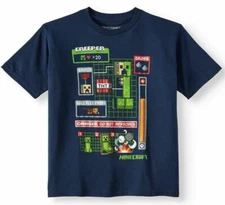 Minecraft Boy Short Sleeve Shirt Size 8