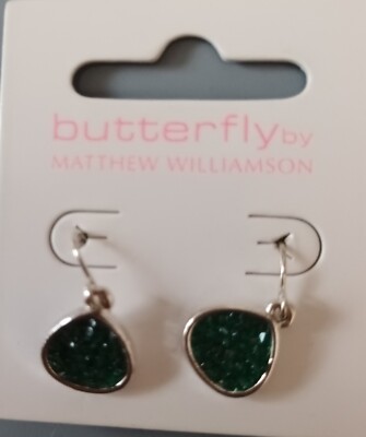 Schmetterling von Matthew Williamson Jade Kristall Effekt Ohrhänger-Neu mit Etikett