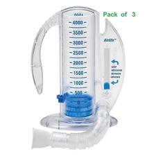 3 Pack, AirLife Volumetric Incentive Spirometer with One-Way Valve 4000 mL