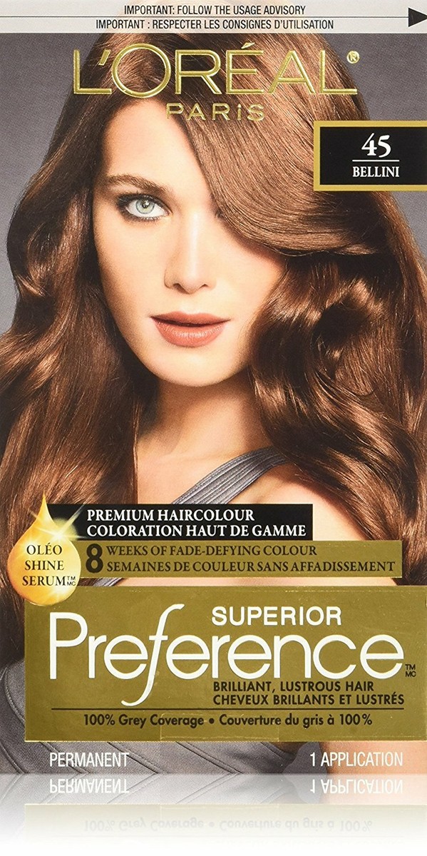 L'Oréal Paris Superior Preference Haircolour, 45 Medium Copper
