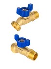 2 PCS EFIELD 1/4 Turn Spigot ,Outdoor Brass Valve 1/2" Male NPT Inlet x3/4" MHT