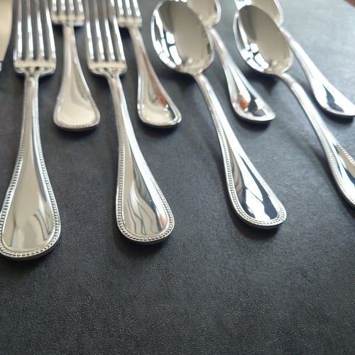 Christofle Perles Silverplate Flatware Standard Knife Fork Spoon 12pcs Excellent - Picture 9 of 24