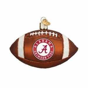 Old World Christmas University of Alabama Crimson Tide Football Glass Ornament