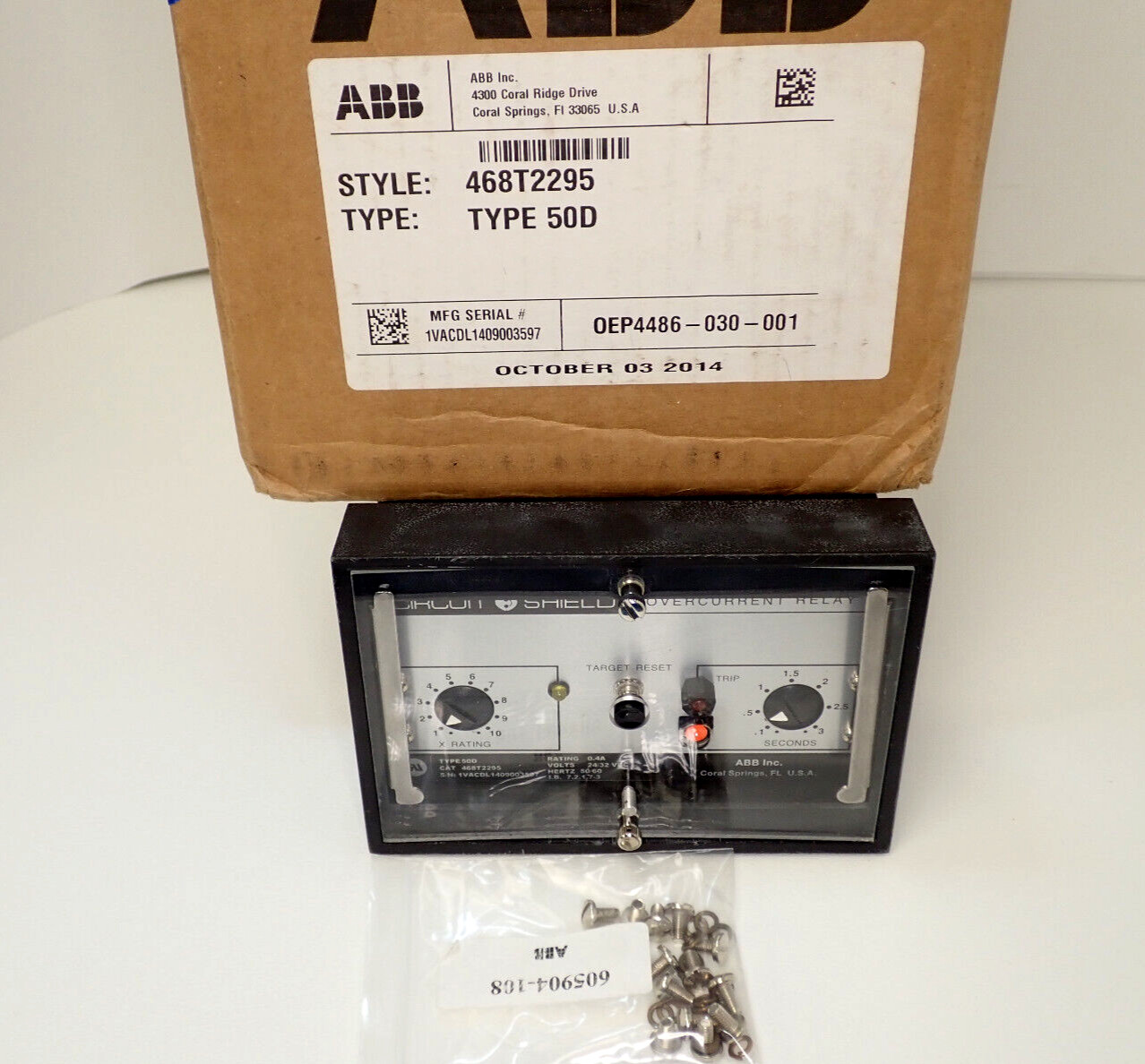 1 - ABB 468T2295 OVERCURRENT RELAY TYPE 50D