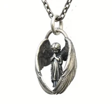 New Catholic Blessing Praying Guardian Angel Wing Pendant Necklace