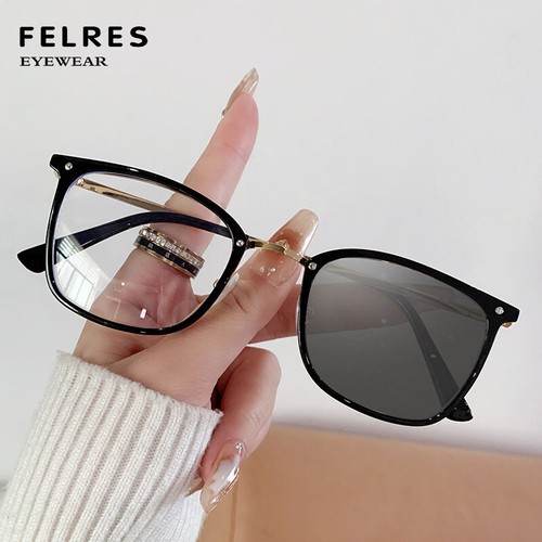 Women Square Photochromic Myopia Nearsighted Glasses Fashion Outdoor Sunglasses - Picture 2 of 23