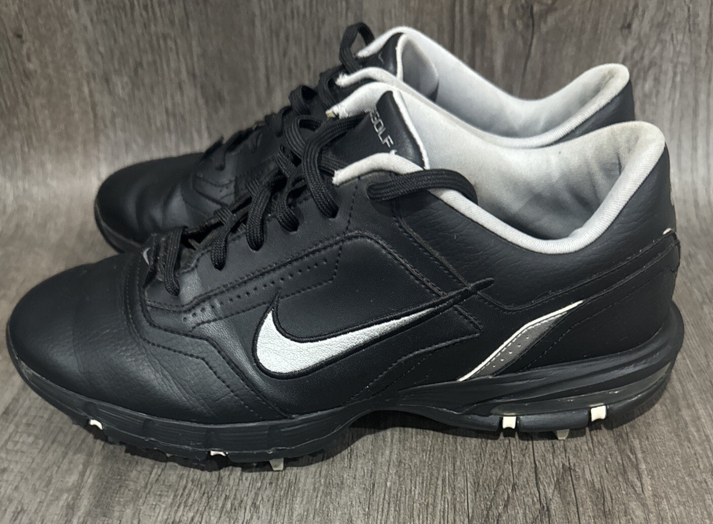 Nike Power Channel Tac Black Mens Size 8 Golf Shoes Spikes eBay