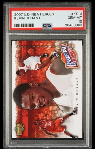 2007-08 UPPER DECK NBA HEROES KEVIN DURANT #KD-3 RC ROOKIE PSA 10 GEM MINT