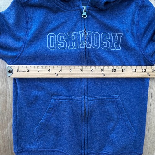 OSHKOSH BGOSH FULL ZIP HOODIE Boy’s Blue Ultra Soft sz 6/6A - Picture 6 of 8