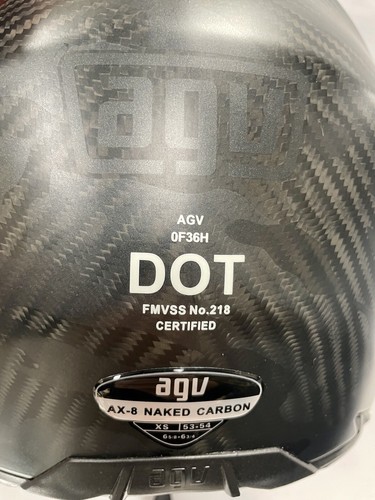 AGV AX-8 Naked Carbon Multi Full Face Helmet SIZE XS With Original Bag - Picture 7 of 10