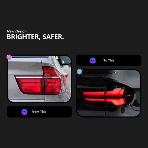 Conjunto de luces traseras LED DRL negro 4 piezas para BMW X5 E70 2007-2013 - Imagen 12 de 20