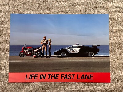 Lamborghini Countach Patrol ''Life In The Fast Lane'' 22''x32  Poster 1990 NOS NEW