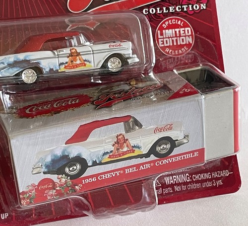 SP LE Johnny Lightning Festoon Coca Cola 56 Chevy Belair Convertible W/ Tin Box  - Picture 3 of 6