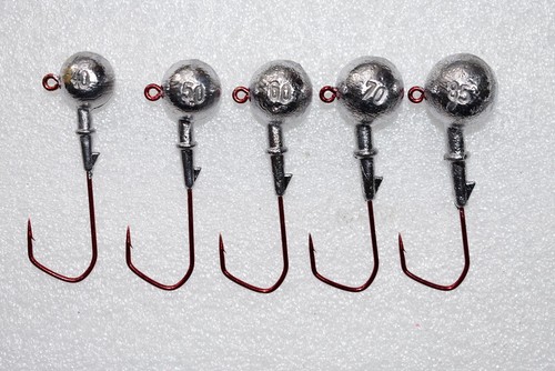 5 Stück im Set,VMC Barbarian Rundkopf Jig köpfe,Haken Größe 6/0, Dorsch,Lenk,Neu - Bild 1 von 2