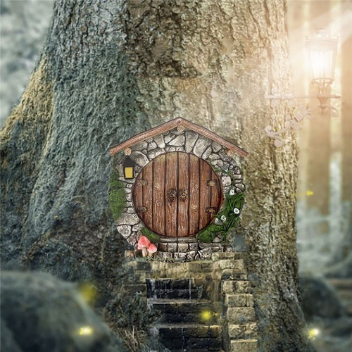 Yard Art Fairy Door Miniature Fairy Gnome Windows Door Figurines Garden Decor - Picture 5 of 14