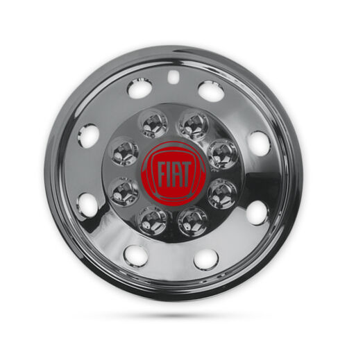 For Fiat Ducato Van 15” 4x Chrome Extra Deep Dish Wheel Trims Hub Caps Red - Picture 1 of 3