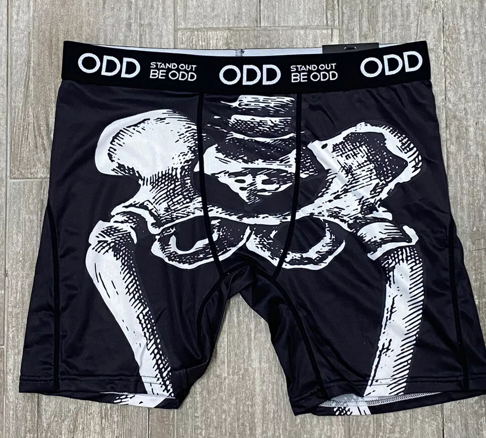 STAND OUT BE ODD BONES Black and White Boxer Briefs Underwear