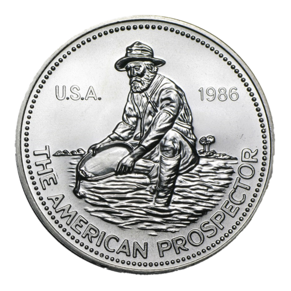 Vintage 1986 Engelhard American Prospector - 1 oz .999 Fine Silver