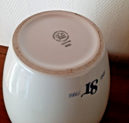 Bing und Gröndahl Porzellan Tabakdose Krug Beählter weiß/blau aus Dänemark retro - 第 5/6 張圖片