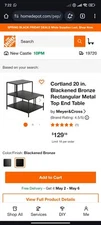 metal top end table